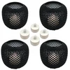 4x Žvakidžių rinkinys apvalus plastikinis žibintas + Led pašildymo žvakė