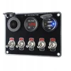 5 Gang Boat Switch Panel automobilinis jungiklių skydelis, grandinės valdymas, dvigubas Usb įkroviklis, raudona šviesa