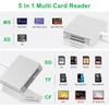 Atminties kortelė 5-in-1 kortelių skaitytuvas, sd/tf/ms/cf/xd kortelių skaitytuvas, skirtas iphone/ipad/pc, lightning + usb a + usb c atminties stick pro duo adapteris, aliuminio atminties kortelių skaitytuvas usb c lightning otg adapteris, plug and play