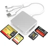 Atminties kortelė 5-in-1 kortelių skaitytuvas, sd/tf/ms/cf/xd kortelių skaitytuvas, skirtas iphone/ipad/pc, lightning + usb a + usb c atminties stick pro duo adapteris, aliuminio atminties kortelių skaitytuvas usb c lightning otg adapteris, plug and play