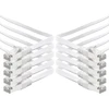 5 m - balta - 10 vienetų Cat.7 gigabitinis ethernet Lan plokščias juostinis kabelis (rj45) tinklo kabelis, neapdorotas kabelis (10 Gbit/s) instaliacinis kabelis plonas suderinamas su Cat.5 - Cat.5e - Cat.6