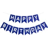 5 m ilgio "happy Birthday" vėliavėlių girlianda vaikų gimtadienio vakarėliui, sienų ir durų dekoracija vyrams, berniukams, moterims ir mergaitėms, tamsiai mėlyna