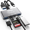 5 viename Sd kortelių skaitytuvas, didelės spartos Usb 3.0 adapteris telefonams/planšetiniams kompiuteriams su Usb C ir Usb A įrenginiais su micro Sd ir Sd kortelių lizdais, palaiko Sd/micro Sd/sdhc/sdxc/mmc