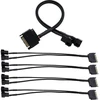 5 vnt. Sata 15-pin į 2x3/4-pin Pwm ventiliatoriaus skirstytuvas