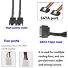 5 vnt. Sata 15-pin į 2x3/4-pin Pwm ventiliatoriaus skirstytuvas
