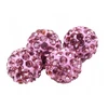 5 vnt. Shamballa karoliukai su cirkoniu, 10mm, rožiniai
