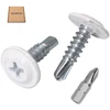 50 vnt. Balti 4.2x16 mm savisriegiai varžtai su plokščia galvute