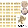 50 vnt. mini žalvariniai vyriai baldų apkaustai dekoratyviniai maži durų vyriai papuošalų dėžutei su vyrių vinimis auksiniai 8x10mm