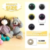 50 vnt. plastikinės akys amigurumi lėlėms, 8 mm, 5 spalvos