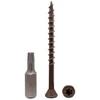 500 vnt. rudos spalvos antikorozine danga 4.2 x 55mm medienos konstrukcijų varžtai torx galvutė type 17 įleidžiamas išorinis varžtas (500, 4.2 x 55mm)