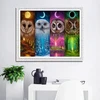 5d Deimantinė tapyba, Wowdecor spalvingos pelėdos, gyvūnai, mėnulis, žvaigždės, pilnas rinkinys, didelė "pasidaryk pats" deimantinė tapyba pagal skaičius