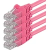 Šakotuvas 5x 1m Cat 6 Ethernet kabeliai, magenta