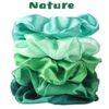 5x satiniai scrunchies plaukų gumelės žalios spalvos