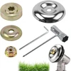 6 dalių vejapjovės atsarginių dalių rinkinys, vejapjovės peilio adapterio rinkinys, universalūs metalinio krūmapjovės priedai, žoliapjovės dalys su apykaklės veržle ir peilio adapteriu, tinka krūmapjovei