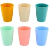 6 plastikinių puodelių rinkinys, daugkartinio naudojimo gėrimų puodeliai, 400 ml puodelių rinkinys vaikams ir suaugusiems, nedūžtantys, vandeniui, pienui, arbatos puodeliai, puodeliai (6 spalvos)