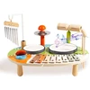 6 viename vaikiškas būgnų rinkinys, medinis būgnų rinkinys, muzikinis staliukas su ksilofonu ir vėjo varpeliais, montessori mušamųjų instrumentų žaislas kūdikiams nuo 1 metų, dovana, b