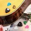 6 vienetų plektrų laikiklių rinkinys, priklijuojamas plektrų laikiklis, juodas plastikas, lengvai uždedamas ant gitaros su lipnia nugara ir spyruokle, gitaros priedai, praktiškas plektrų išdėstymas bosinei gitarai, ukulele