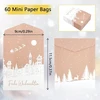 60 mažų kalėdinių dovanų maišelių rinkinys, 9 x 11,5 cm popieriniai maišeliai, mini kraft popieriniai maišeliai, kalėdiniai maišeliai kalėdų vakarėliui, pasidaryk pats