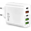 65w Greitasis tinklo įkroviklis: 2x Usb-c Powerdelivery 3x Usb-a Qc 3.0 Baltas