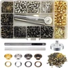680 rinkinių įvorių įrankių rinkinys, 5 mm 4 spalvų žalvarinių įvorių rinkinys, įvorių rinkinys, metalinės įvorės su tvirtinimo įrankiu drobėms, brezentams, odai, palapinėms, tentams, „pasidaryk pats“ amatų audiniams