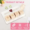 7 dalių rinkinys „date Night“ poroms, mediniai idėjų kubeliai, natūralūs romantiški kauliukai su lenta ir maišeliu Valentino dienai, jubiliejams, Kalėdoms