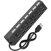 7 prievadų usb šakotuvas, 450 mbps spartus perdavimas, nepriklausomi jungikliai kompiuteriui, nešiojamam kompiuteriui, klaviatūrai, be konfliktų, plug & play duomenų sinchronizavimo šakotuvas skirstytuvas su kelių lygių, numatytasis