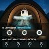 7200 Mah Led kempingo lempa su ventiliatoriumi, įkraunama per Usb, kempingo ventiliatorius su šviesa, palapinės lempa, žibintas, lauko kempingo reikmenys, nuimami ventiliatoriaus sparneliai, pakabinamas kabliukas, laikmatis ir trikojis
