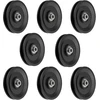 8 vienetų 115 mm skriemulių rinkinys, universalus guolinis skriemulys, fitneso priedai, nailoninis skriemulys, blokinis skriemulys, trosinis skriemulys sporto salei, kabelių treniruokliui, garažo vartams