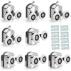 8 x chromuoti dušo voleliai / bėgeliai / ratukai, pakaitiniai voleliai 23 mm (8 dvigubi voleliai 23 mm)