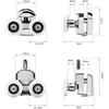 8 x chromuoti dušo voleliai / bėgeliai / ratukai, pakaitiniai voleliai 23 mm (8 dvigubi voleliai 23 mm)