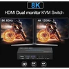 8k Hdmi 2.1 Kvm jungiklis, 2 monitoriai, Usb 3.0, 2 prievadai