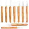9 dalių vąšelių rinkinys dredams, 0,5/0,75/1 mm vąšeliai dredams, nėrimo vąšelių rinkinys su bambukinėmis rankenomis, idealiai tinka dredams, kasoms, perukams ir kt., vąšelis plaukams (vienas, dvigubas)