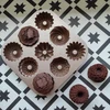 9 mini Bundt formelės, aliuminio, aukso spalvos