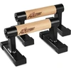 A2z Sport® Parallettes mediniai – aukščiausios kokybės atsispaudimų rankenos iki 500 kg – neslystančios stovėjimo ant rankų rankenos / lygiagretės – atsispaudimų strypai vidaus ir lauko treniruotėms, jėgos treniruotėms ir jogai