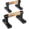 A2z Sport® Parallettes mediniai – aukščiausios kokybės atsispaudimų rankenos iki 500 kg – neslystančios stovėjimo ant rankų rankenos / lygiagretės – atsispaudimų strypai vidaus ir lauko treniruotėms, jėgos treniruotėms ir jogai