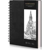 A4 formato eskizų knyga, piešimo bloknotas, eskizų popierius piešimui, spalvinimo bloknotas, 200 g/m² storio popierius, spiralinis įrišimas menininkams, vaikams, studentams (60 lapų/120 puslapių)