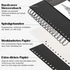 A4 formato eskizų knyga, piešimo bloknotas, eskizų popierius piešimui, spalvinimo bloknotas, 200 g/m² storio popierius, spiralinis įrišimas menininkams, vaikams, studentams (60 lapų/120 puslapių)