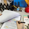 A4 formato segtuvai, 3 vnt. standartinio dydžio segtuvų rinkinys su gumuotu metaliniu spaustuku, segtuvas-rašymo lenta studentams