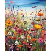 Aapxi piešimas pagal skaičius suaugusiems Gėlių pieva - piešimas pagal skaičius pradedantiesiems ir vaikams, drobės meno sienų dekoracija gamtos motyvais 40 x 30 cm (be rėmo)