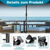 Abnaok skėtis balkono turėklui, skėčio laikiklis balkonui, metalinis skėčio stovas, atsparus vandeniui ir rūdims
