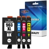 ACC 4x Aqmi 903 Xl rašalai Hp Officejet 6900 6950 6960 6970 spausdintuvams