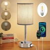 ActiveJet Led Stalo Lempa su Usb, Jutiklinis Pritemdymas, Lininis Gaubtas, Pilka