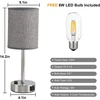 ActiveJet Led Stalo Lempa su Usb, Jutiklinis Pritemdymas, Lininis Gaubtas, Pilka
