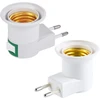 Adapteris - E27 lizdo adapteris, lizdo lemputė, lempos laikiklis, konvertavimas į lizdą ir E27 lizdą, lempos pagrindo maitinimo laido Es kištukinis adapteris (su jungikliu, 2 vnt.)