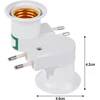 Adapteris - E27 lizdo adapteris, lizdo lemputė, lempos laikiklis, konvertavimas į lizdą ir E27 lizdą, lempos pagrindo maitinimo laido Es kištukinis adapteris (su jungikliu, 2 vnt.)
