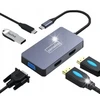 Adapteris Hub Skirstytuvas 5in1 Usb-c 3.1 2x Hdmi 4k Vga Usb 3.0