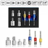 Adapteris, skirtas galvutėms 1/4" 3/8" 1/2" + reduktoriai, 7 dalių rinkinys S&r