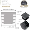 Adsamm® 100 x lameliniai kištukai, juodi, 12 x 12-14 x 14 mm, kvadratiniai, baldų slystukai plieninėms vamzdinėms kėdėms, galiniai dangteliai kvadratiniams vamzdžiams