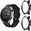 Aerku 2 vnt. kietas dėklas su ekrano apsauga, suderinamas su Amazfit Gtr 4 / Amazfit Gtr 4 Pro, pilna apsauga, įbrėžimams atsparus Pc apsauginis dėklas, juodas