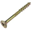 Aerzetix - C46640 - 100 vnt. rinkinys - medvaržčiai, skersmuo 6 x 70 mm, įleidžiama galvutė su žvaigždutės įspaudu T30 - pagaminti iš geltono galvanizuoto plieno - tvirtinimo sriegis, tvirtinimo elementas, stogo konstrukcija, fanera